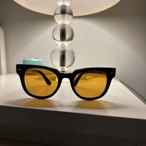Rare Ray-Ban Sunglasses - black frame, orange shades